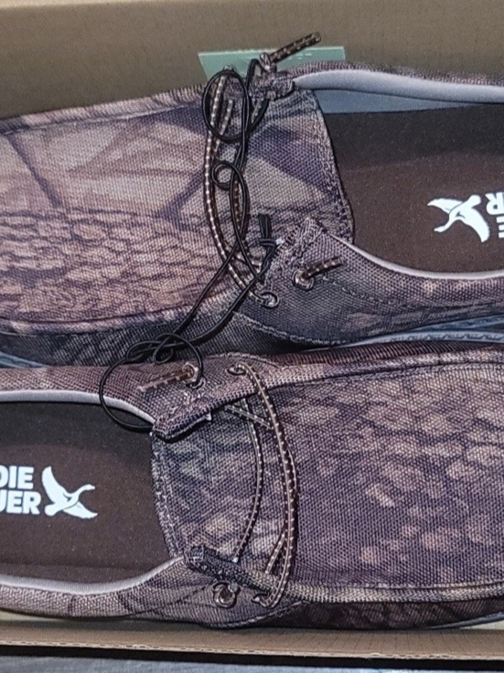 eddie bauer Mens Lace Up Loafers Slip On Moccasin Camo Size 9